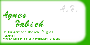agnes habich business card